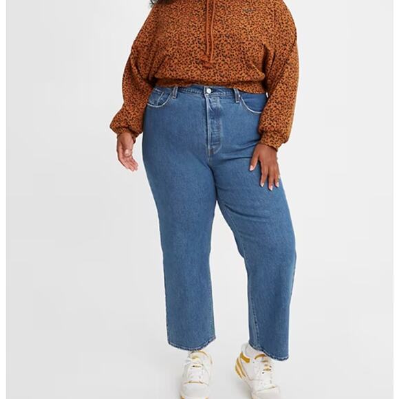 Levi's Premium Ribcage Straight Jeans Plus 20W Casual Everyday Essential Capsule - Picture 1 of 13
